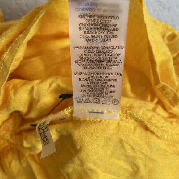 Karl Lagerfeld Dress Women’s 6 Yellow Eyelet Button-Front - Picture 8 of 8